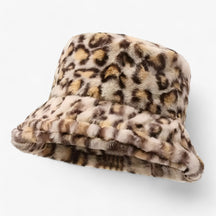 Bucket Hat : Hoed Khaki - Warme Leopardprint Vissershoed - Trendy en Comfortabel in Licht beige van Pantino