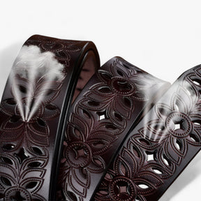 Belt : Leren Ceintuur - Elegant & Duurzaam in Leer - Wit in van Pantino
