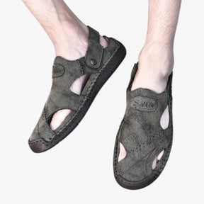 Sandals : Zomersandalen voor heren - Ademend leer en antislipzool voor een vleugje stijl in van Pantino