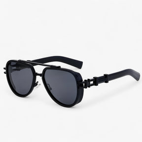 Sunglasses : Overdimensionale Steampunk Gepolariseerde Zonnebrillen - Helder Zwart in van Pantino