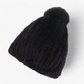 Hoed Zwart - Luxe Marterbont - Winterse Warmte & Elegantie