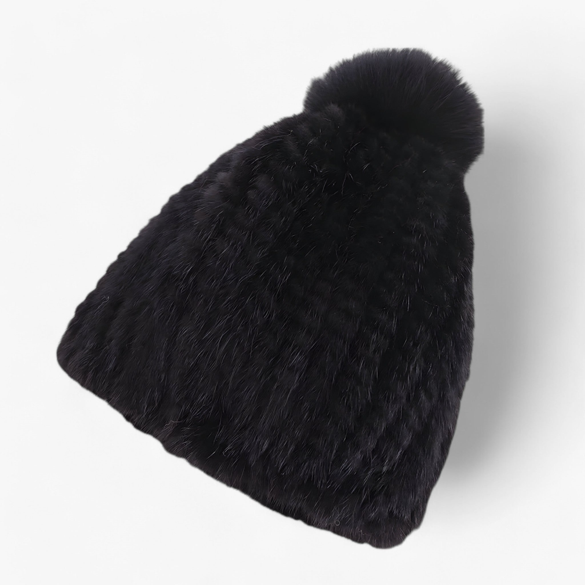 Hat : Hoed Zwart - Luxe Marterbont - Winterse Warmte & Elegantie in Zwart Één maat van Pantino