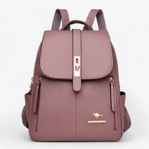 bags : Rugzak Dames Zwart - Stijlvolle Leren voor - Perfect voor het Dagelijks Leven en Reizen in violette kleur van Pantino