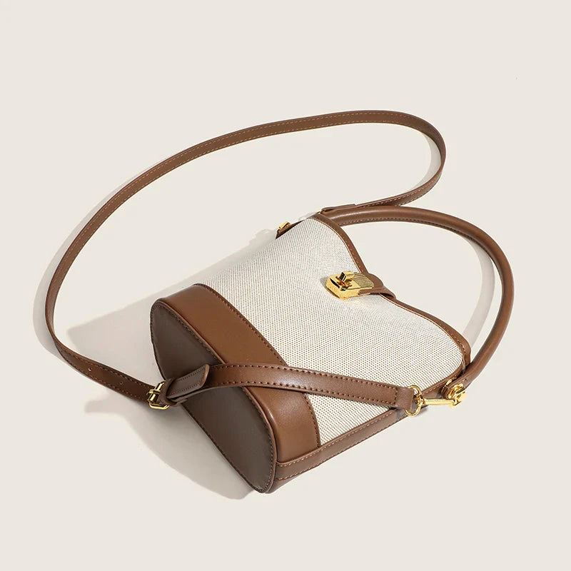 bags : Bucket Schoudertas Dames Beige - Compacte Elegantie - Synthetisch Leer in van Pantino