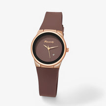 outdoor equipment : Kwartsuur met Sportieve Siliconen Band - Wit in Bruin van Pantino