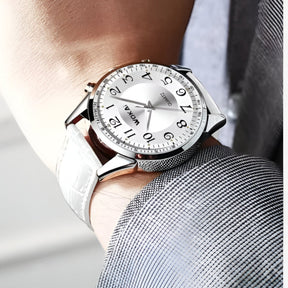 watches : Horloge Heren Licht Wit - Casual Leren Sporthorloge in van Pantino