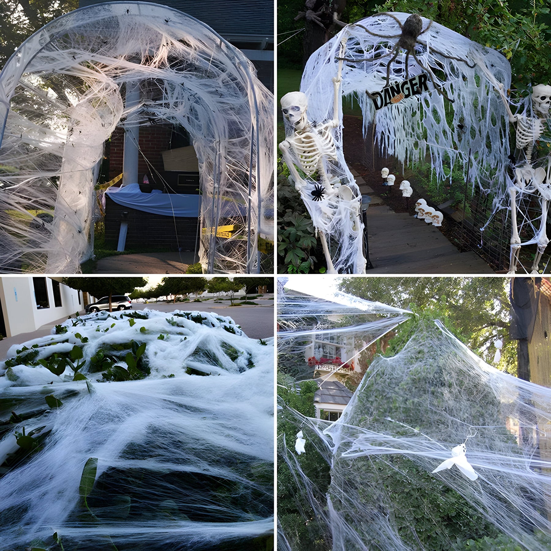 home & garden : Halloween Spinnenweb - Rekbaar Spinnenweb en Spinnen voor Griezelige Feestelijke Wisieten - Wit in van Pantino
