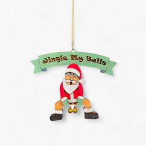 home & garden : Jingle My Bells - Grappige Kerstornament - Bel Hanger Kerstman voor Kerstboom en Nieuwjaarsdecoratie in Mens Materiaal- Acrylaat van Pantino