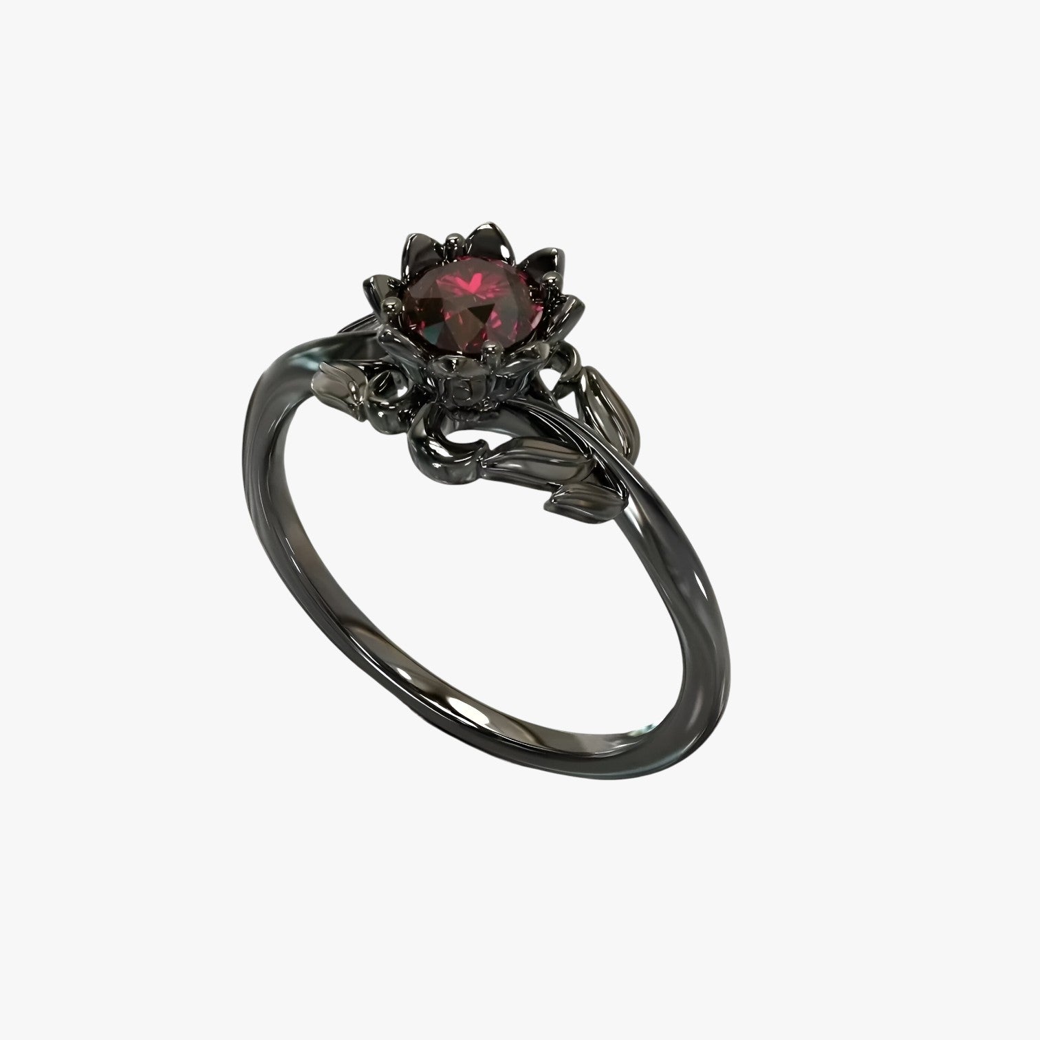 Jewelry : Rosa della Notte - Ring met rode steen voor een gedurfde look Heren in Nero van Pantinoshop