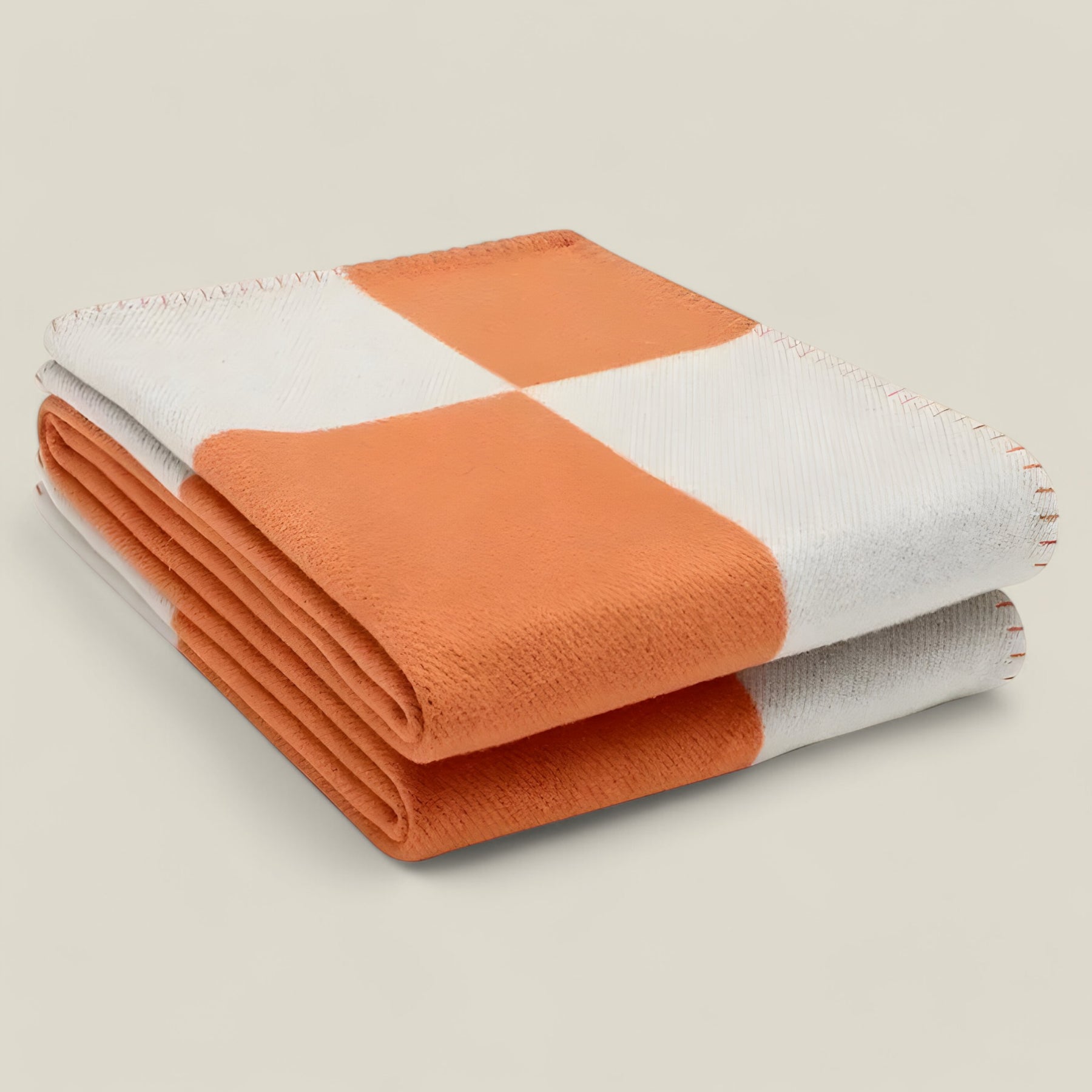 home & garden : Cashmere Deken - Luxe Winterwarmte - Zwart in Oranje 130x180cm van Pantino