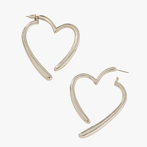 Earrings : Oorbellen Zilverkleurig - Elegante en Gepersonaliseerde Hartvormige - Veelzijdig en Trendy in van Pantino