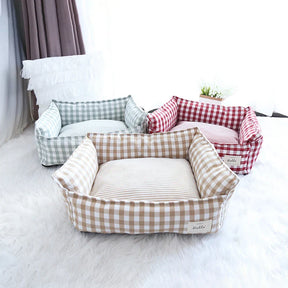 pets : Hondenbed Beige Ruitjespatroon - Zachte Rustplaats - 100% Katoen in van Pantino