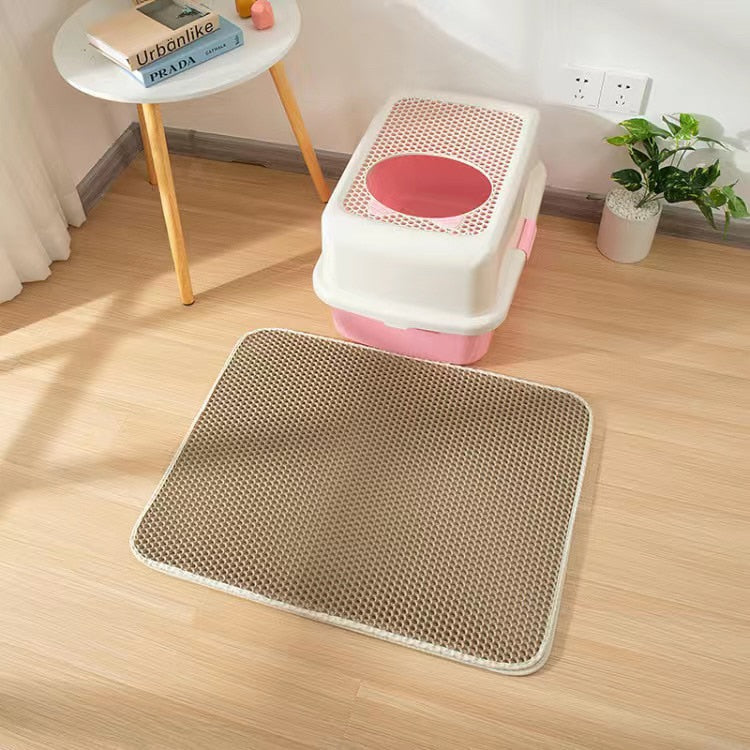 pets : NonSlipPurrfect - Houd Je Vloer Schoon en Droog met Deze Handige Kattenbakmat - Zwart in Geel van Pantino