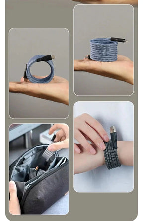 gadgets : Magnetische USB-C Kabel - Kabelrommel Vrij Flexibel - Nylon in van Pantino