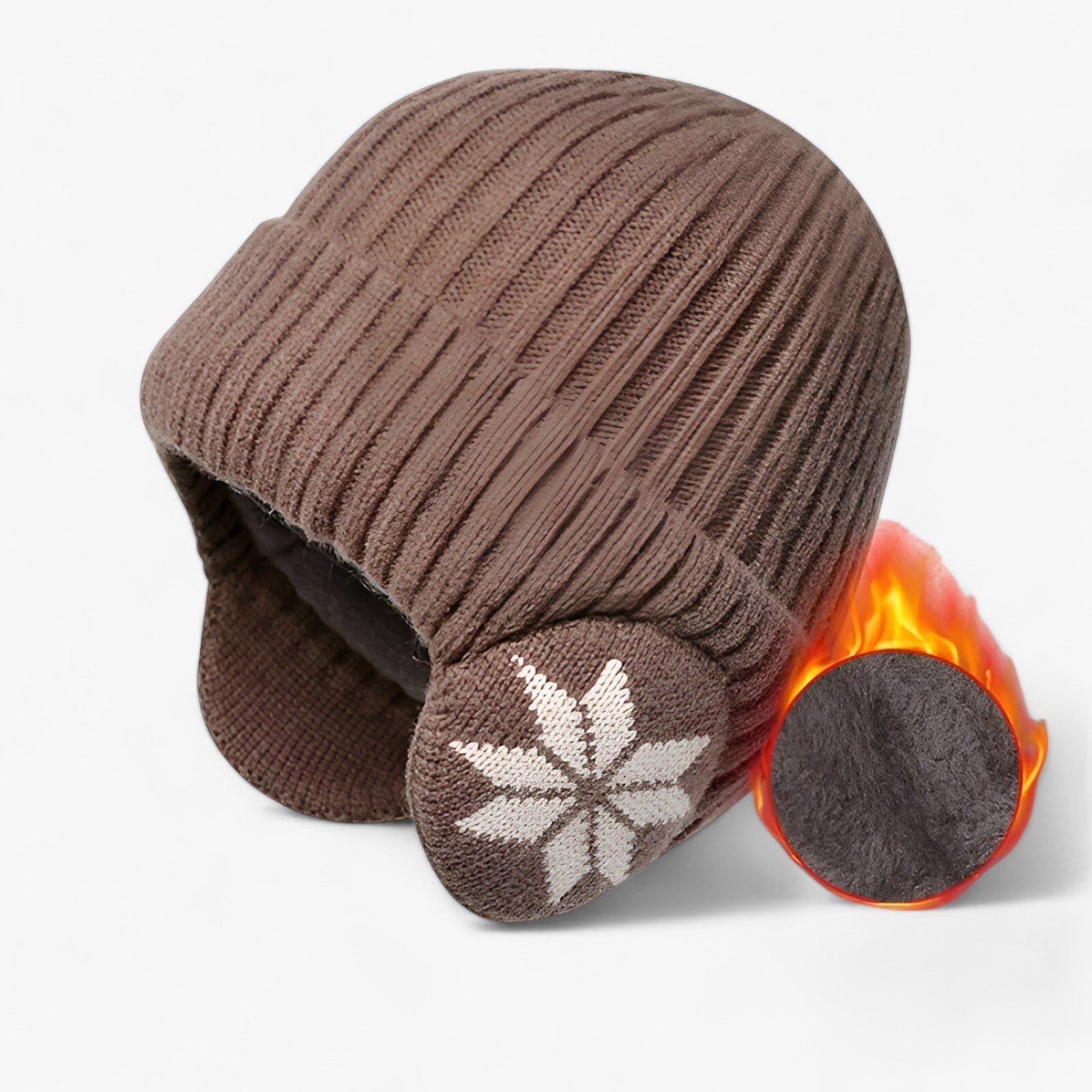 Hat : Hoed Crèmekleurig - Winter Warmte - Met Oor Bescherming in khaki 55-60cm van Pantino