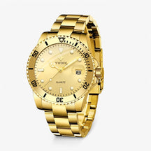 watches : Horloge Blauw - Luxe Roestvrijstalen in Goud Goud van Pantino