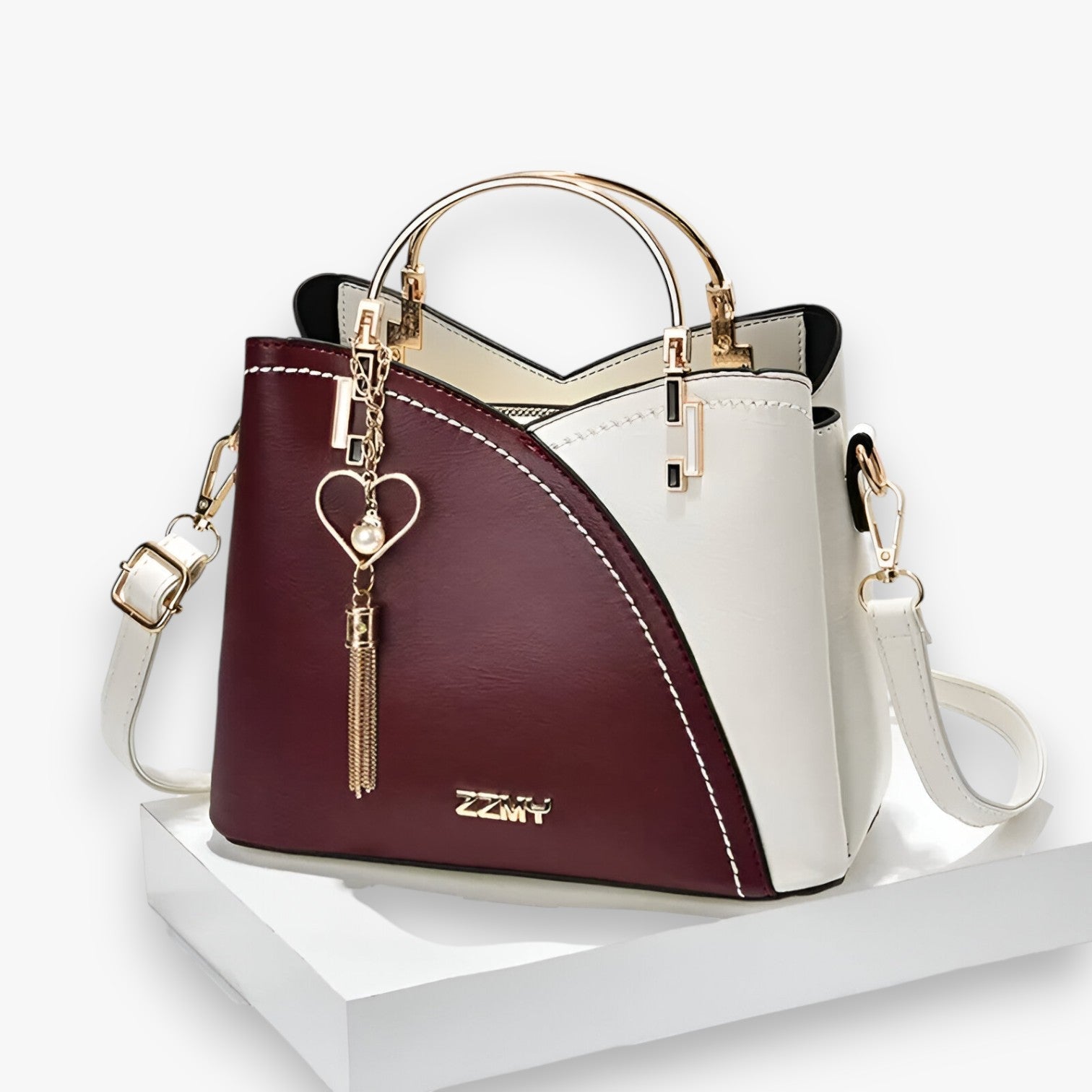 bags : Crossbody Tas Dames Khaki - Elegante en Veelzijdige Leren voor in Trendy Kleuren in Wijnrood van Pantino
