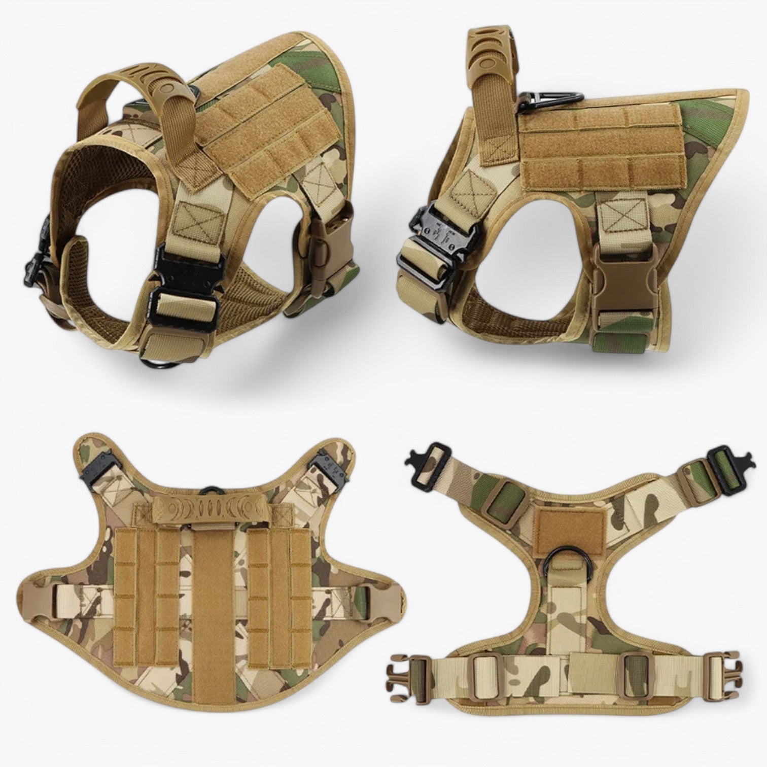 Pets & Supplies : Zwart Nylon Tactisch Militair Verstelbaar Harnas voor Grote Honden met Vest en Handvat in van Pantinoshop