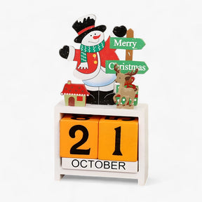 home & garden : Feestdagen Countdown Magie - Houten Kerstkalender met Kerstman en Sneeuwman - Voeg Opwinding Toe aan Je Feesten in F 7.5X3.3X16cm van Pantino