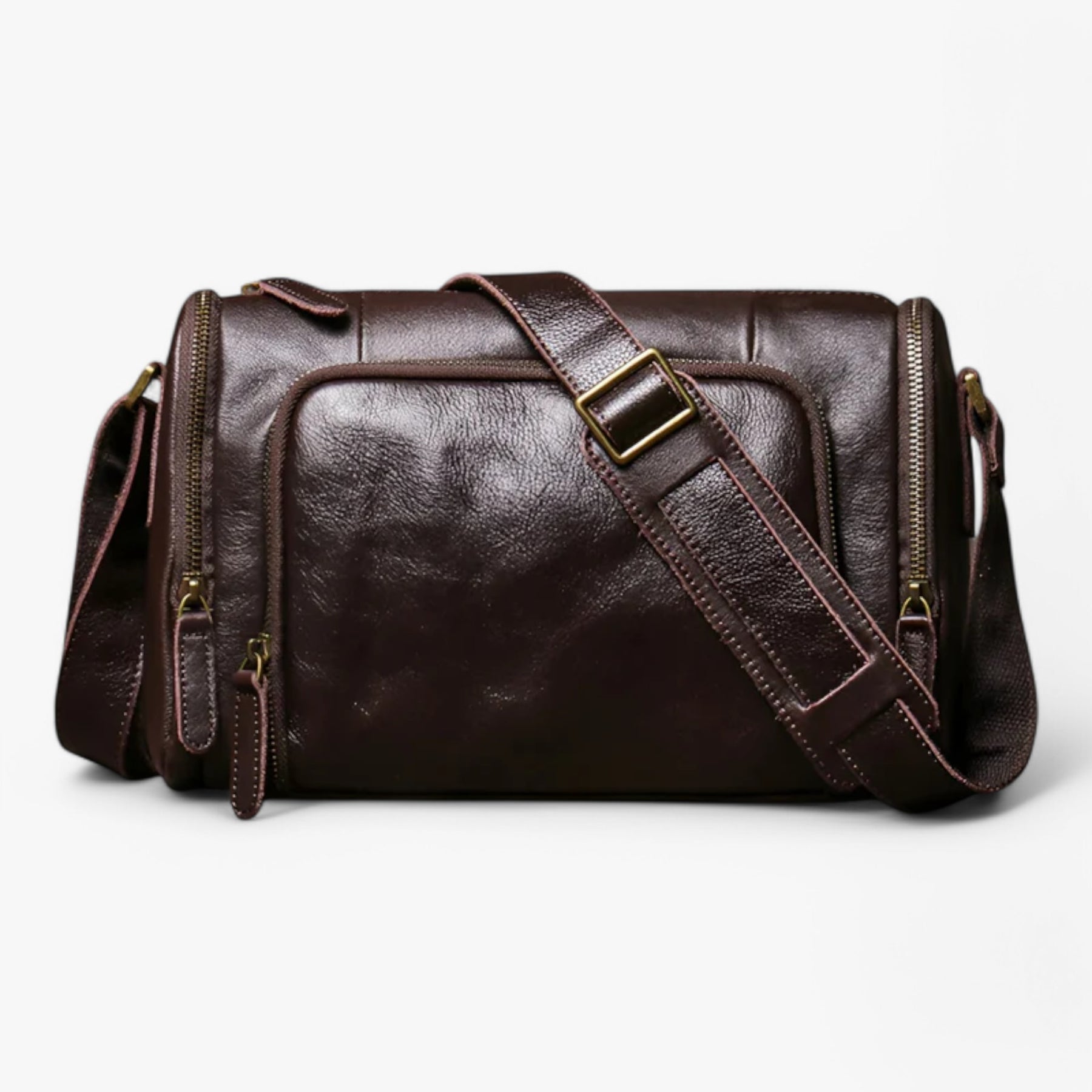 bags : Vintage Schoudertas - Elegant en Multifunctioneel - Zwart in Donkere koffie van Pantino