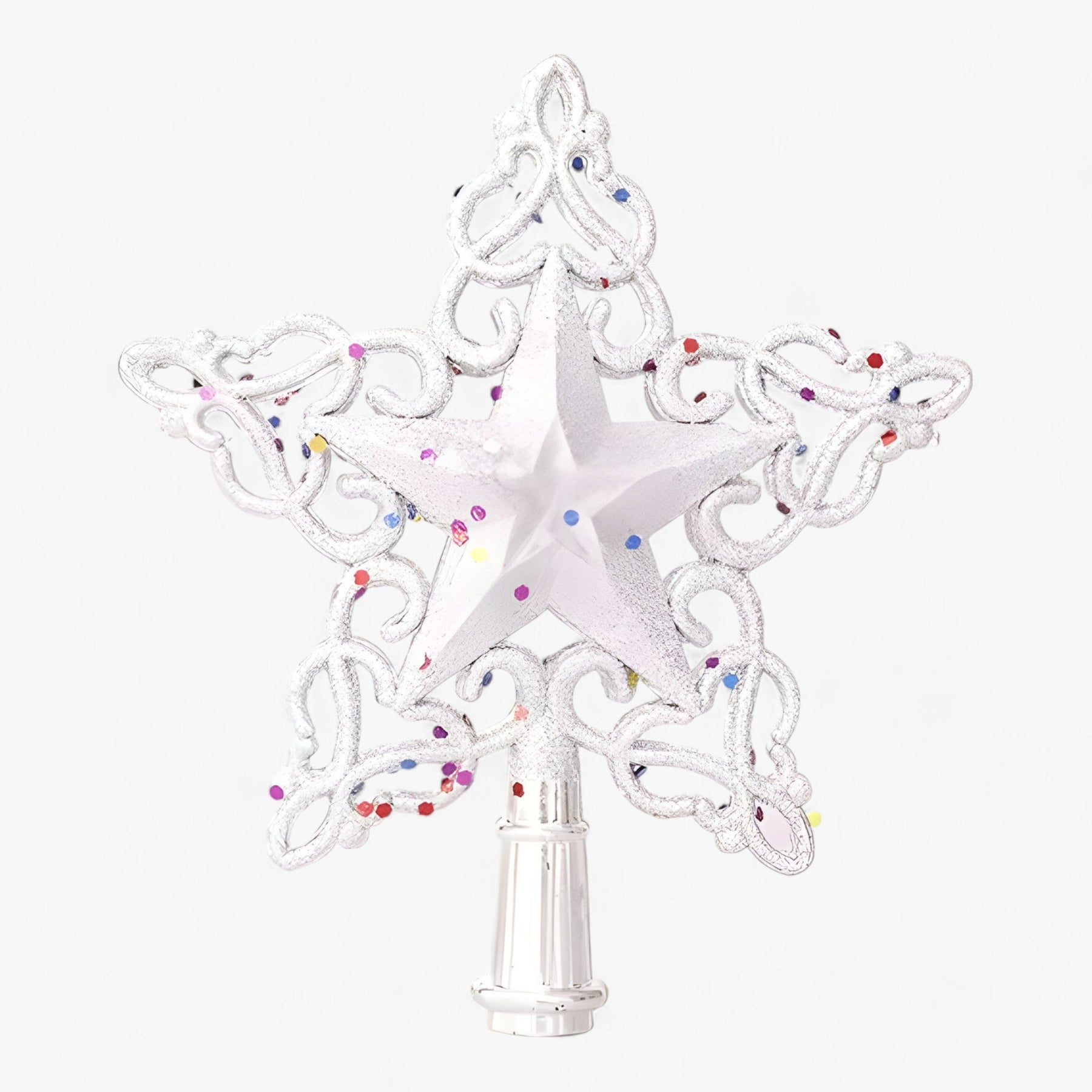 home & garden : Flake Star - Gouden en Zilveren Decoraties met Glitter - Verfraai Uw Kerstboom in 6 van Pantino