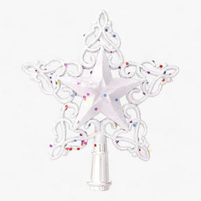 home & garden : Flake Star - Gouden en Zilveren Decoraties met Glitter - Verfraai Uw Kerstboom in 6 van Pantino