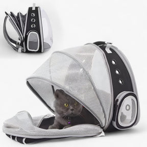 pets : Ruimtelijke Kattenrugzak met Astronautenthema en Bolle Venster - Zwart in van Pantino