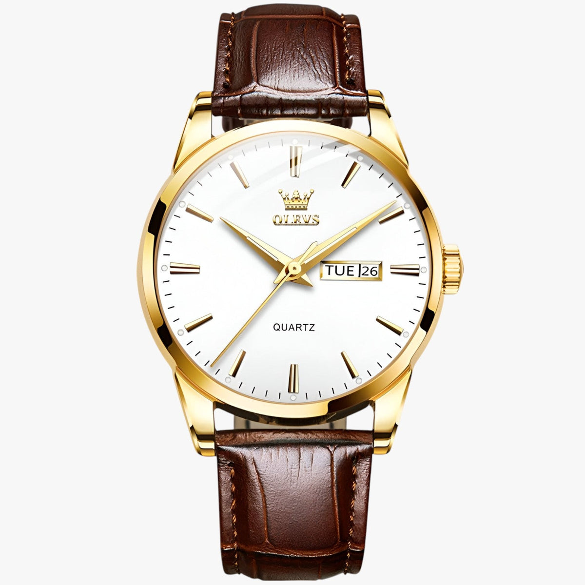 Heren Horloge Klassiek Slank van Echt Zwart Leer, Elegant en Waterdicht