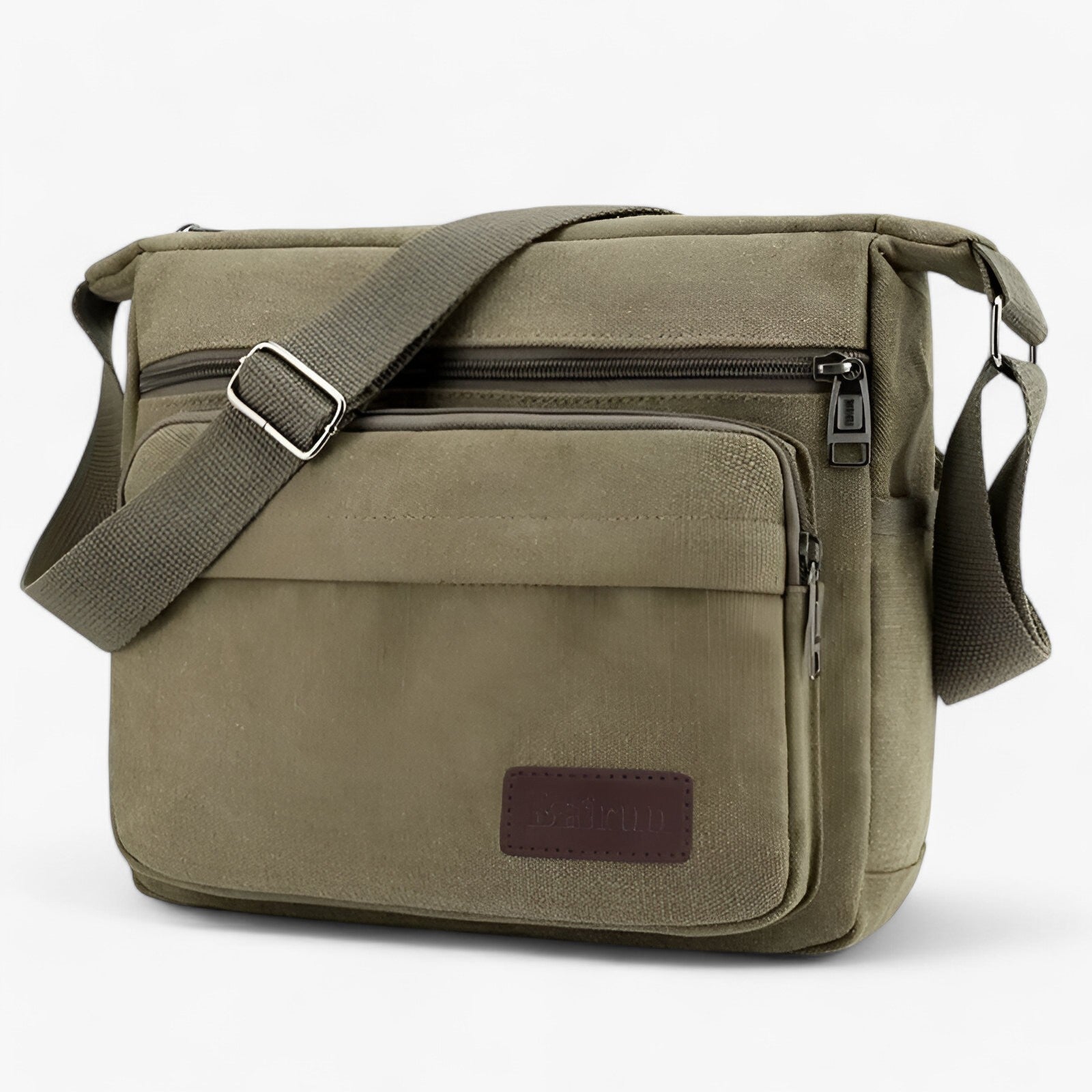 bags : Schoudertas Heren Zwart - Multifunctionele Canvas in Groen van Pantino