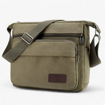 bags : Schoudertas Heren Zwart - Multifunctionele Canvas in Groen van Pantino