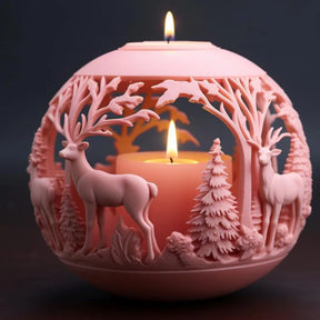 home & garden : Elk Kaars - Reliëf Mal Winterbos - Feestelijke Decoratie en DIY Cadeaus in van Pantino