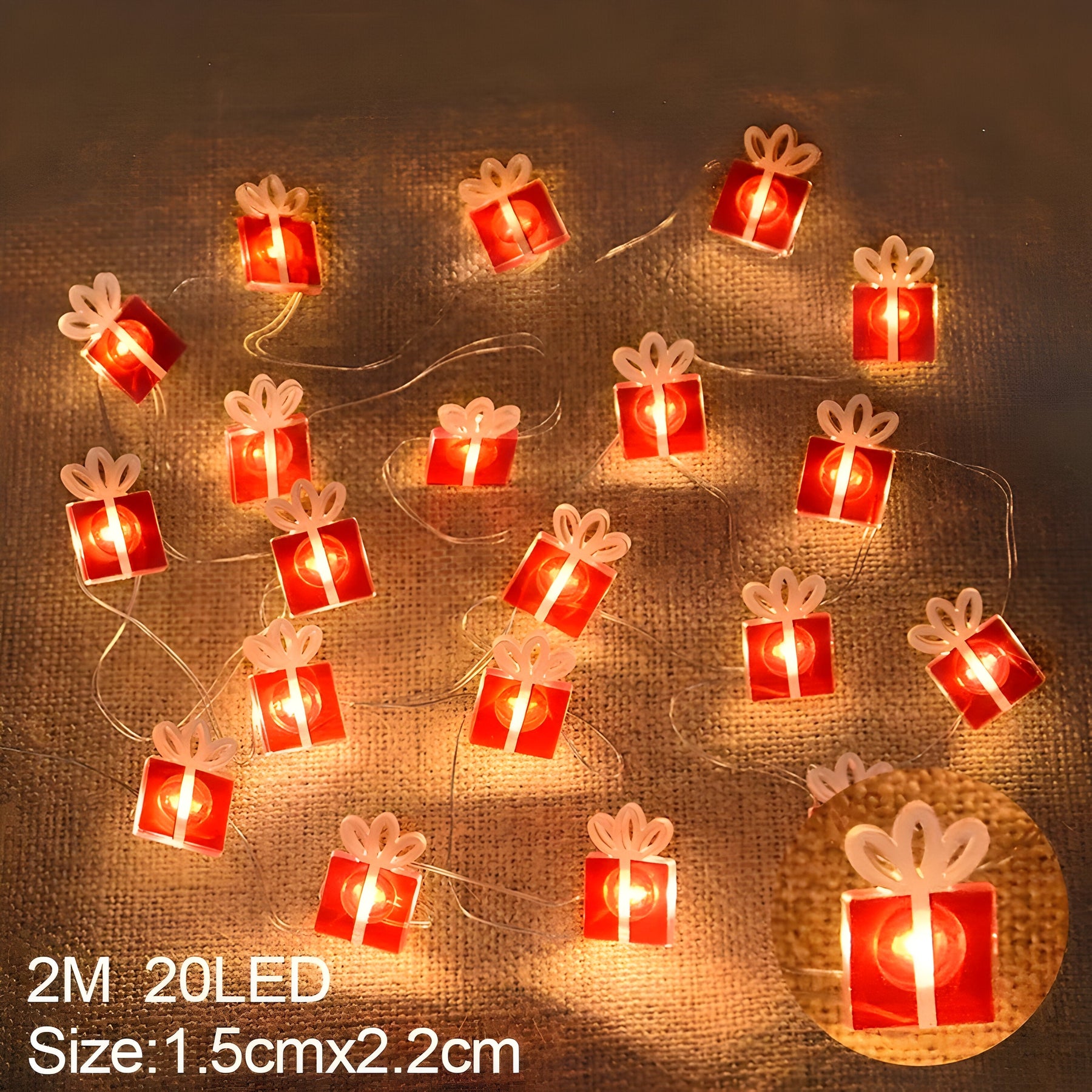home & garden : TwinkleLights - LED Lichtslinger 20LED - Verlicht Uw Feesten met de Kerstman en Sneeuwvlokken in Cadeau van Pantino