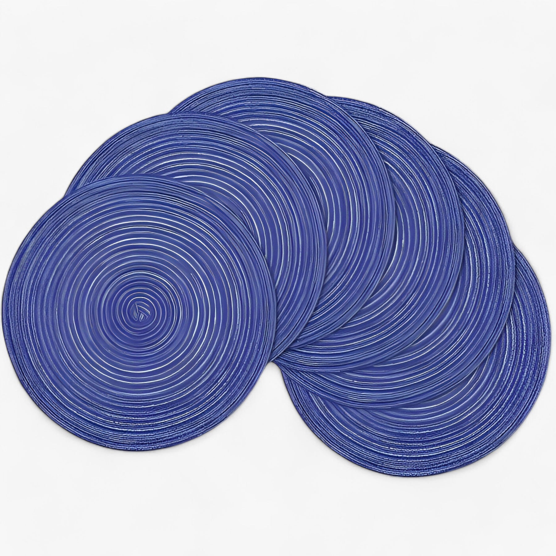 home & garden : Gevlochten Placemats - Duurzaam en Stijlvol - Donkergrijs in Blauw 36cm van Pantino