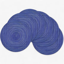 home & garden : Gevlochten Placemats - Duurzaam en Stijlvol - Donkergrijs in Blauw 36cm van Pantino