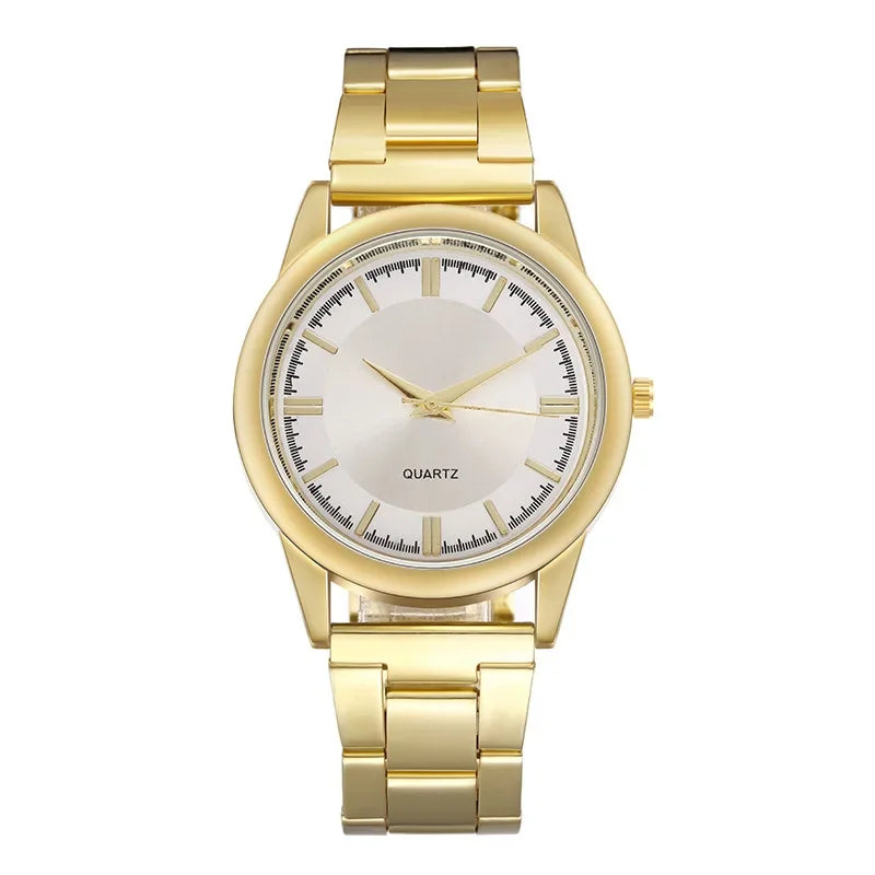 watches : Klassiek Quartz - Stijlvol RVS Ontwerp - Zilver Wit in Goud Wit van Pantino