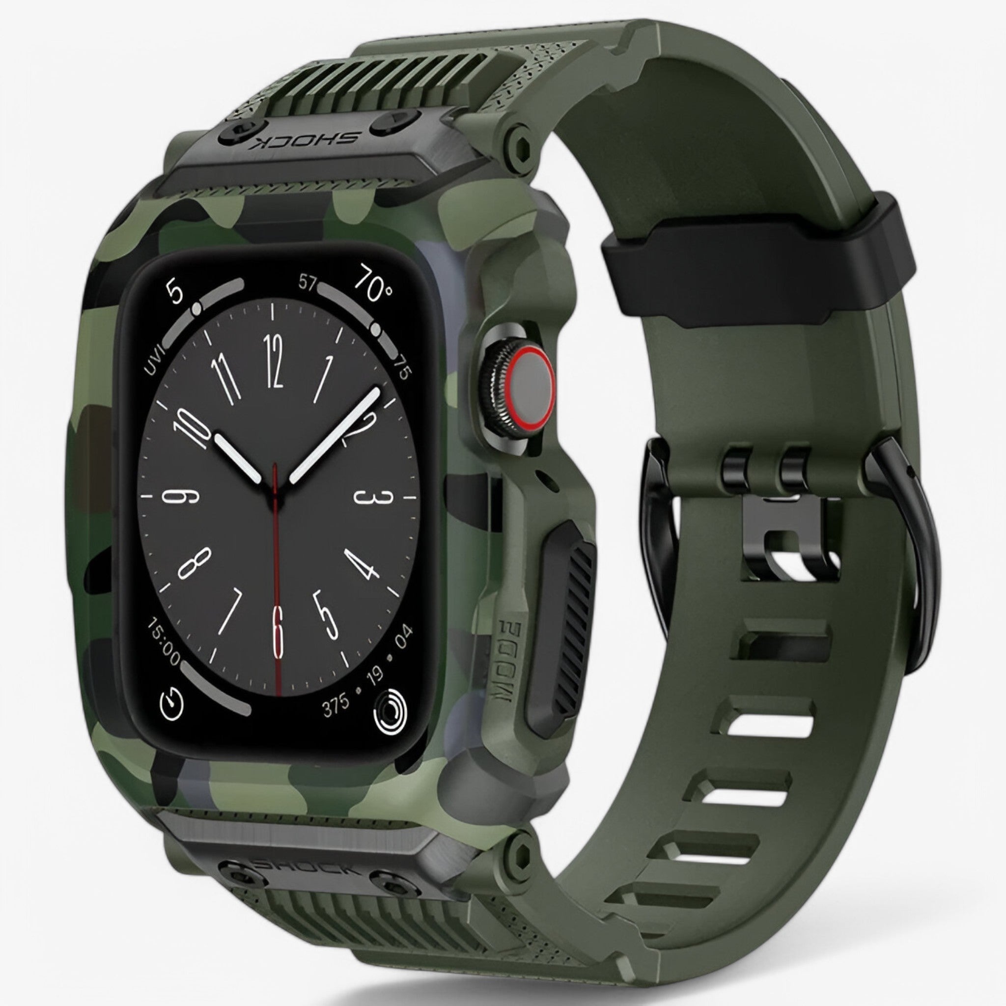 Apple Watch Case : Horloge Zwart - Militair Sporthorloge voor Apple Watch in Militair groen van Pantino