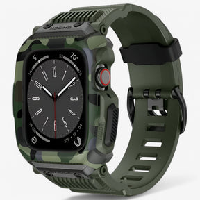 Apple Watch Case : Horloge Zwart - Militair Sporthorloge voor Apple Watch in Militair groen van Pantino
