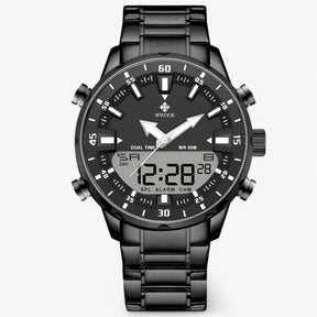 watches : Militair Chronograafhorloge Heren Zwart - Staal - Analoog in van Pantino