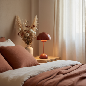 Lampes de table : Acryl USB oplaadbare LED-tafellamp – paddestoelontwerp, 30 cm in van Pantino