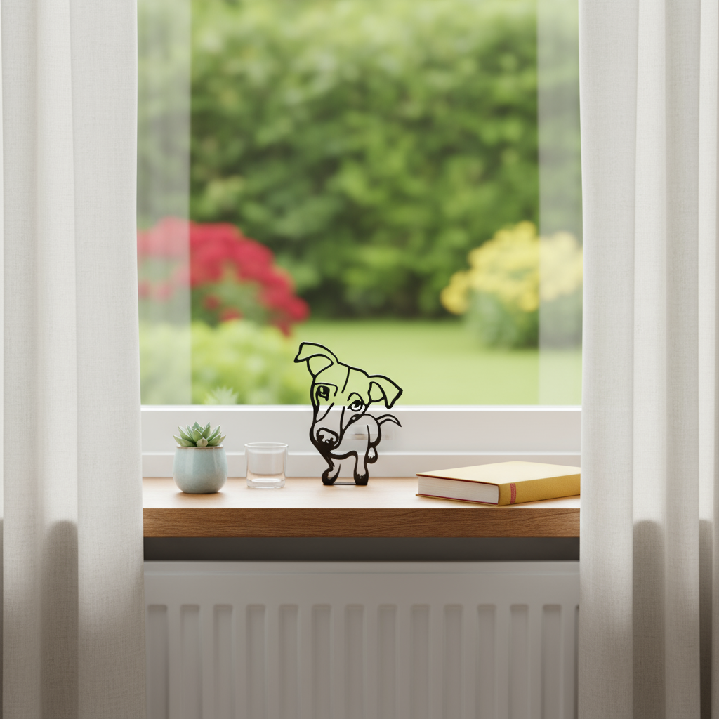 home & garden : Bull Terrier beeldje wit - Modern abstract hondenbeeldje van Hiet, 20cm, voor hondenliefhebbers in van Pantino