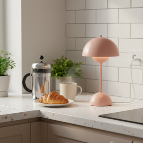Lampes de table : Acryl USB oplaadbare LED-tafellamp – paddestoelontwerp, 30 cm in van Pantino