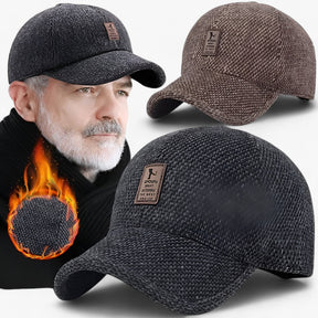 Winter Hat : Cap Heren Zwarte Warme Wol - Warme Wintercap met Oorkleppen in van Pantino