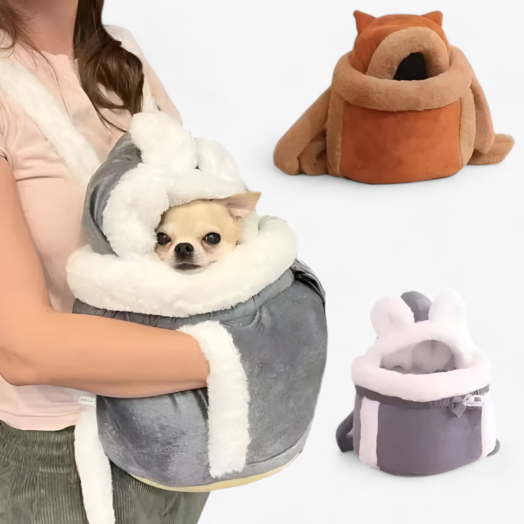 pets : CozyPet - Warme Pluche Huisdier Draagtas - Comfortabel & Veilig voor Onderweg in van Pantino