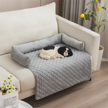 pets : Velvet Hondendeken Bank met Beschermrand - Bruin in Grijs van Pantino