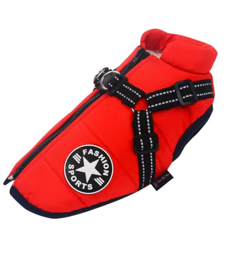 pets : Waterdichte Hondenjas - Extreem Waterbestendig Cute Design - Nylon in Rood van Pantino
