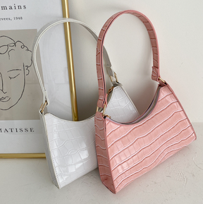 bags : Luxe Leren Handtas Dames Roze - Stijlvol Elegant Design - PU-Leer in Wit van Pantino