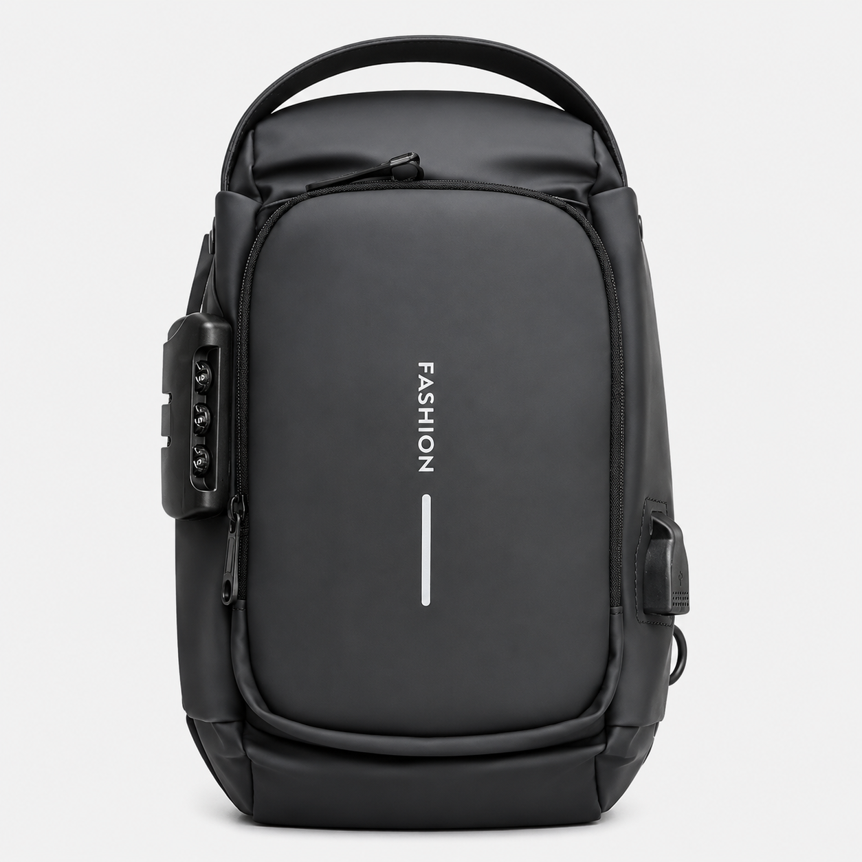 bags : Schoudertas met USB-poort en Meerdere Opbergvakken in Grijs 32X16X9cm van Pantino