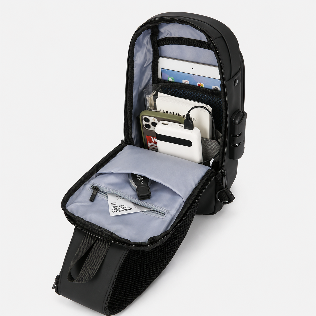 bags : Schoudertas met USB-poort en Meerdere Opbergvakken in van Pantino