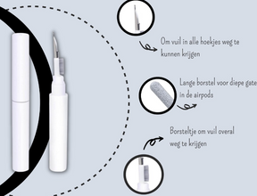Earbud Cleaning Kit : Reinigingskit Oortjes Wit - Hygiënisch Schoon Oordopjes - Kunststof in van Pantino