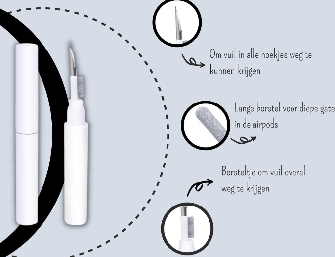 Earbud Cleaning Kit : Reinigingskit Oortjes Wit - Hygiënisch Schoon Oordopjes - Kunststof in van Pantino
